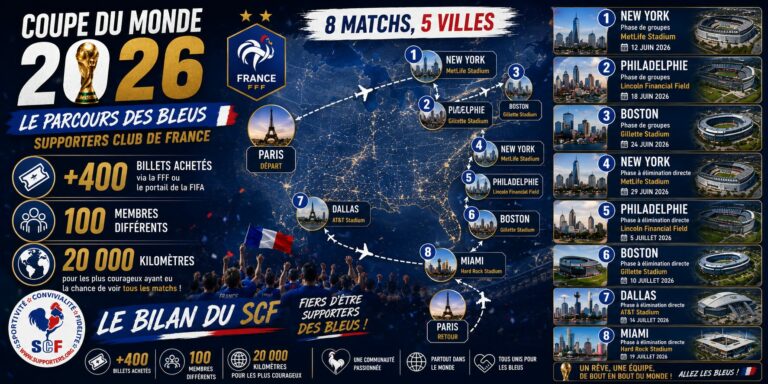 Coupe du Monde 2026 : le bilan du Supporters Club de France en chiffres Coupe du Monde 2026 : le bilan du Supporters Club de France en chiffres