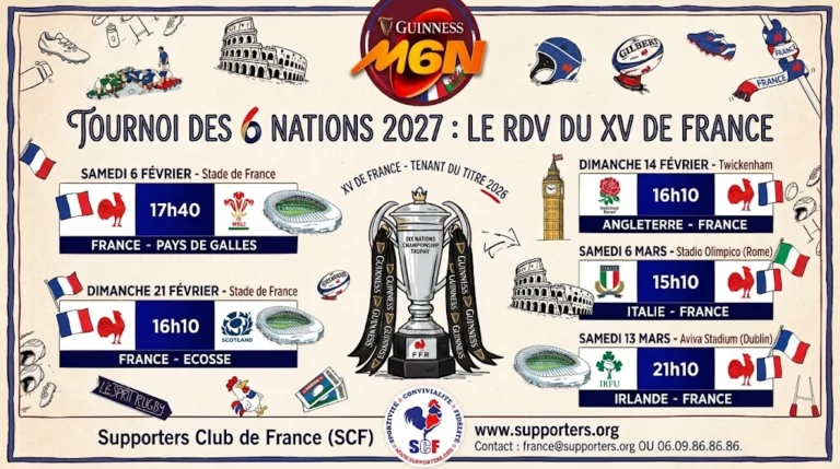 Tournoi des 6 Nations 2027 avec le Supporters Club de France Tournoi des 6 Nations 2027 avec le Supporters Club de France