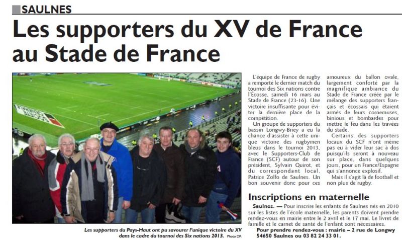 SCF France Ecosse Rugby T6N 2013