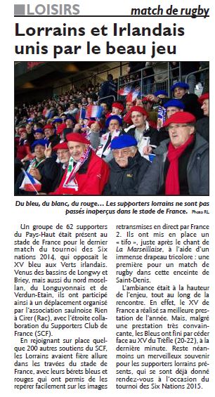 SCF RUGBY T6N Irlande 2014