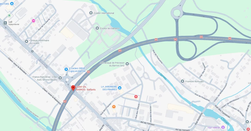 Plan RV Bus Supporters Club France Ligny en Barrois