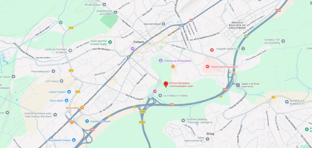 Plan RV Bus Supporters Club France Forbach piscine