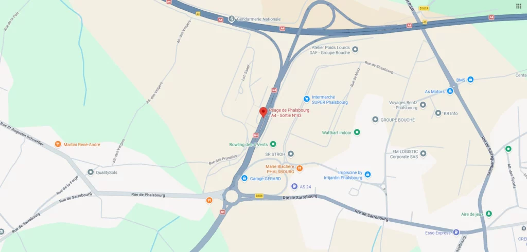 Plan RV Bus Supporters Club France Sarrebourg Phalsbourg