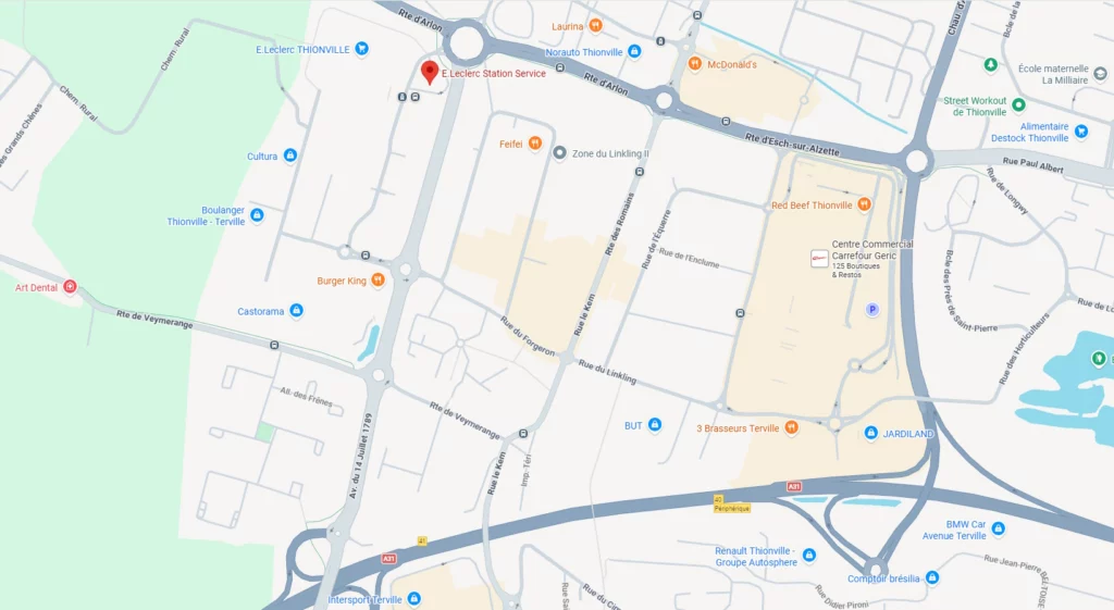 Plan RV Bus Supporters Club France Thionville Terville