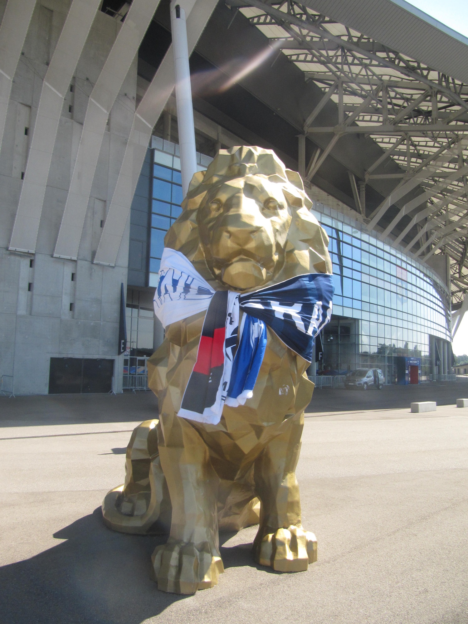 Lion avec écharpe geante France FFF