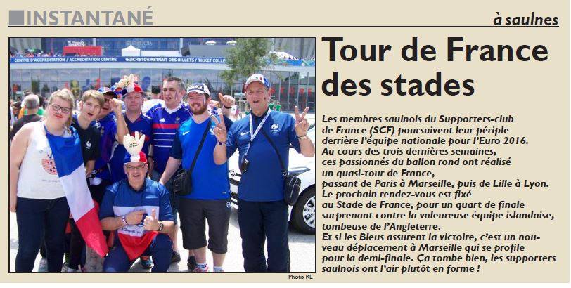 SCF Euro 2016 Lyon France-Eire Tour de France des Stades
