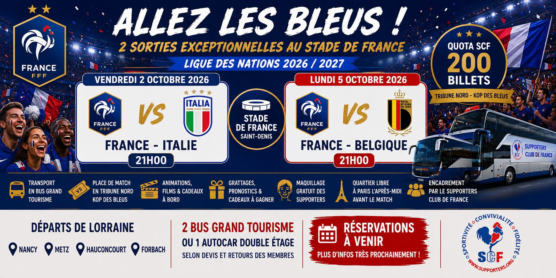 Ligue des Nations 2026 : déplacements pour France-Italie et France-Belgique